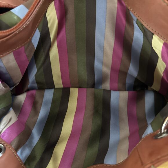 Tignanello Shoulder Bag - Orange Leather Purse - Medium 17x8x4 - Picture 7 of 9